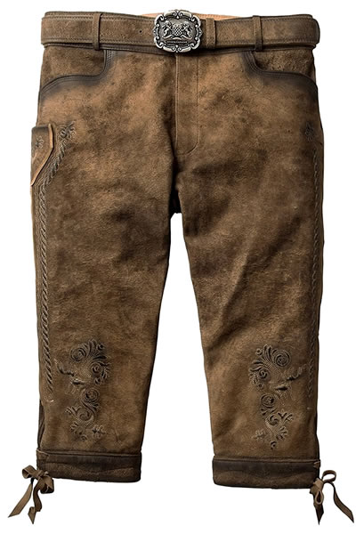 Schöne, schlichte, knielange Hose mit Gürtel von Stockerpoint